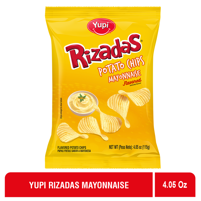 Yupi Rizadas Potato Chips, Mayonnaise Flavored, 4.05 oz
