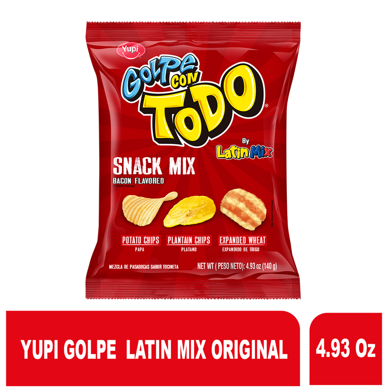 Yupi Golpe Latin Mix Original, Bacon Flavored Snack Mix, 4.93 oz
