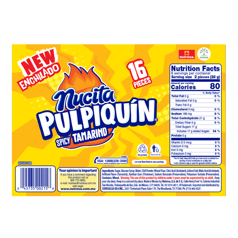 Nucita Pulpiquin Tamarindo, 16 Count, 7.9 Oz