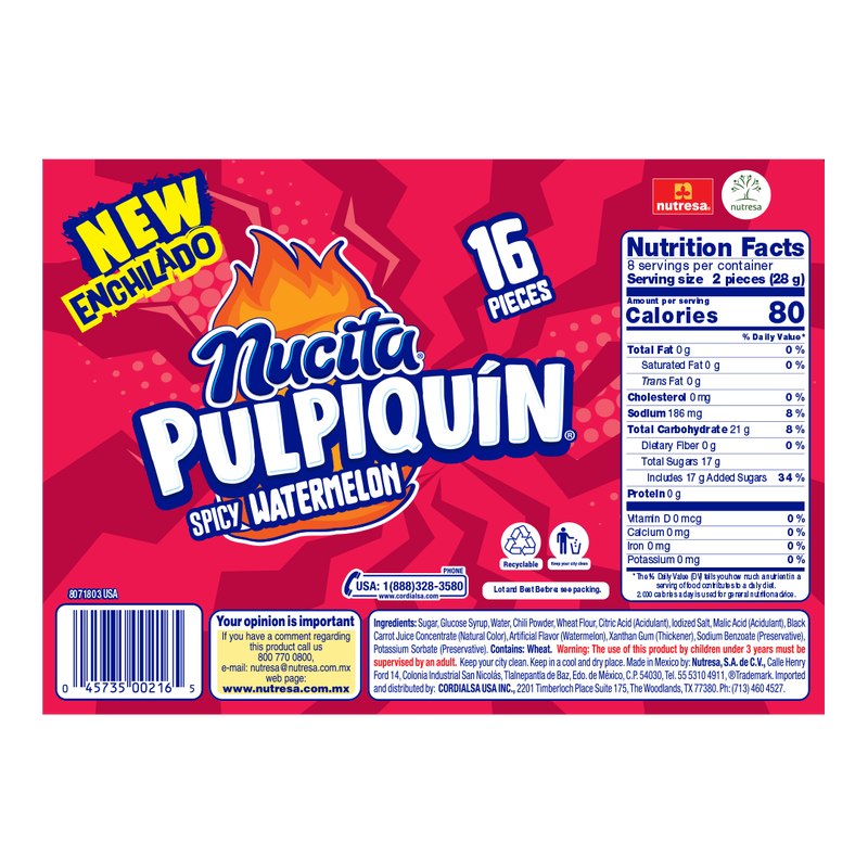 Nucita Pulpiquin Watermelon, 16 Count, 7.9 Oz