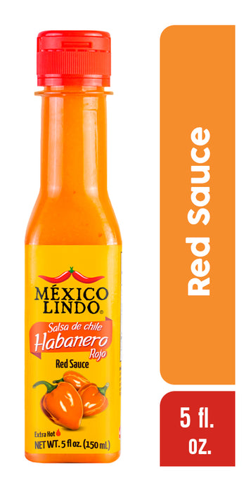 Mexico Lindo, Habanero Red Hot Sauce, 5 Oz, Pack of 3
