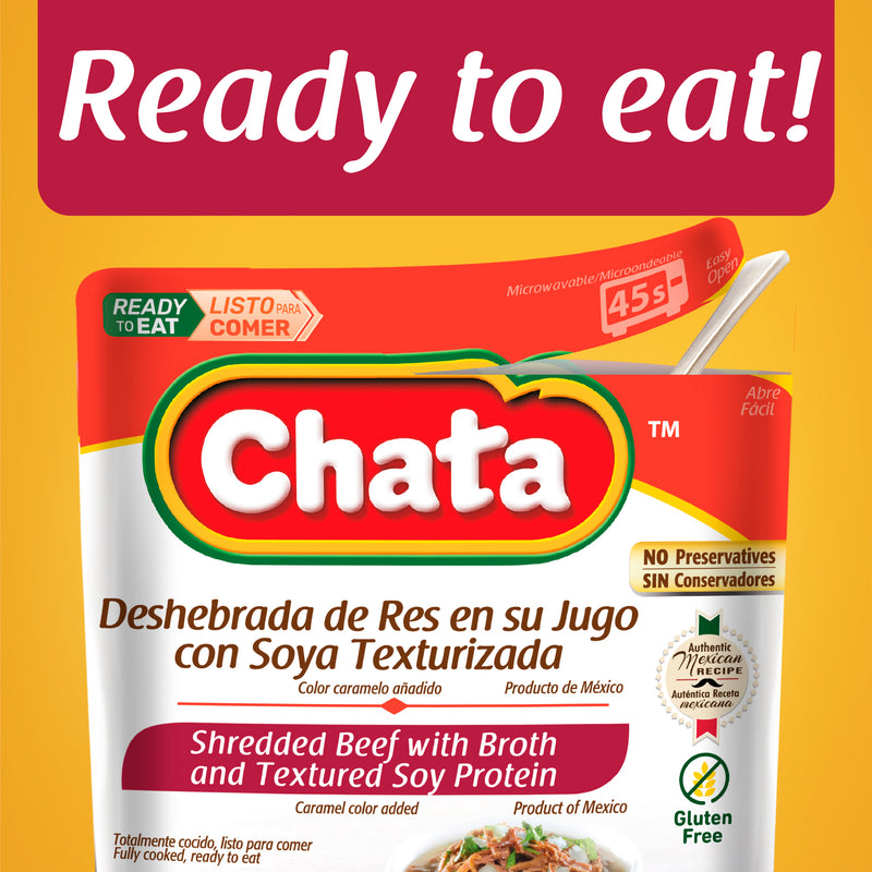 Chata Shredded Beef Pouch, 8 oz
