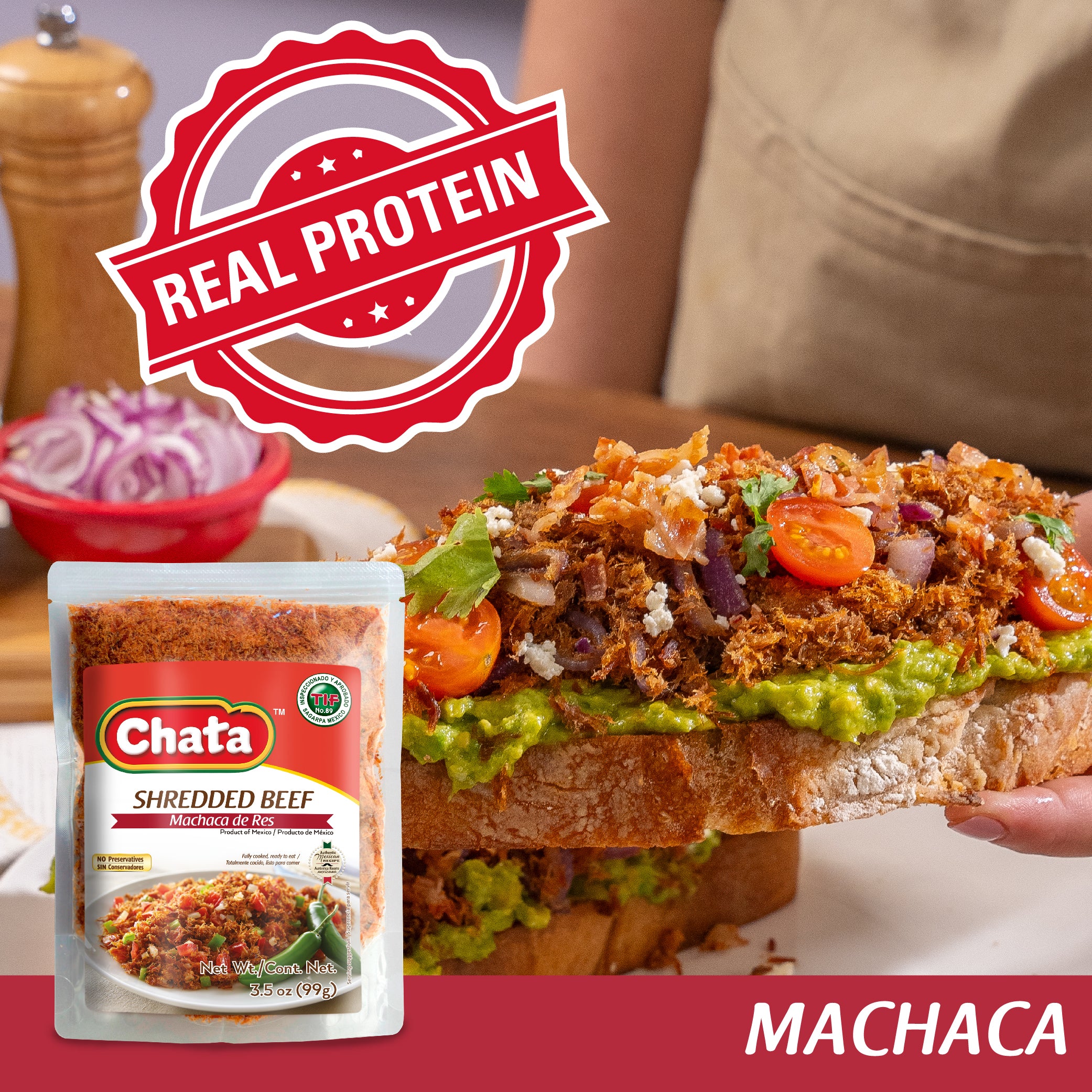 Chata Shredded Beef (Machaca) Pouch, 3.5 oz — Cordialsa USA