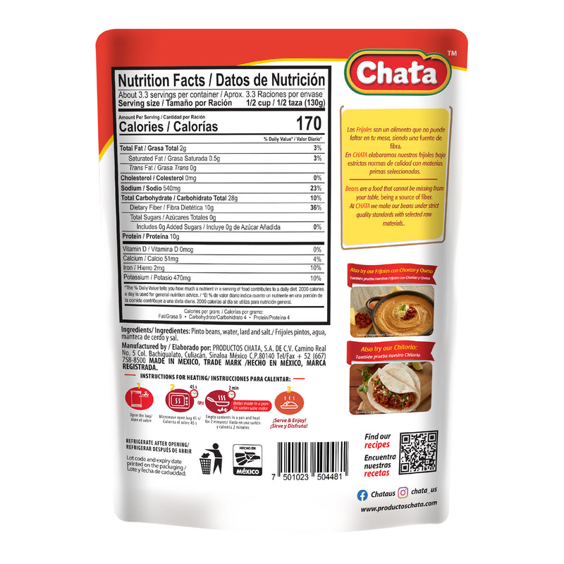 Chata Frijoles Pintos Refritos 15.2 oz