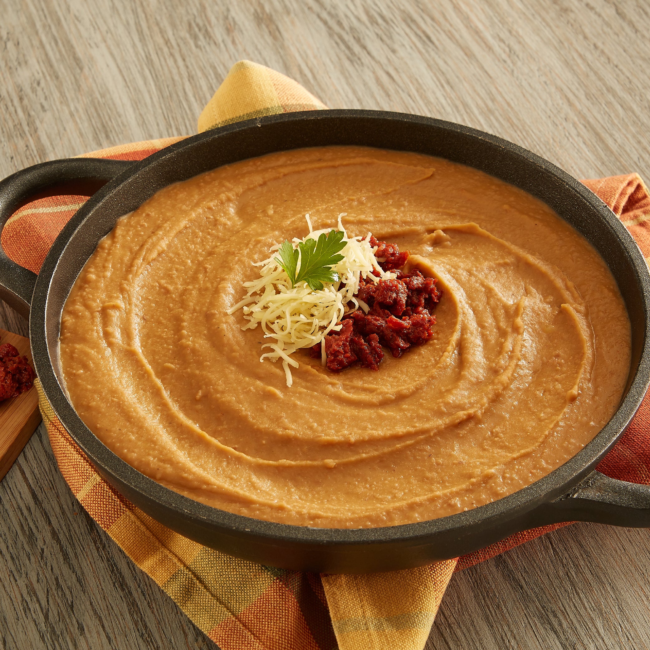 Chata Refried Beans With Chorizo & Cheese Pouch, 15.2 oz