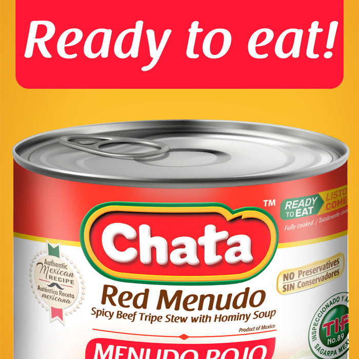 Chata Red Menudo With Hominy Soup Can, 25 oz