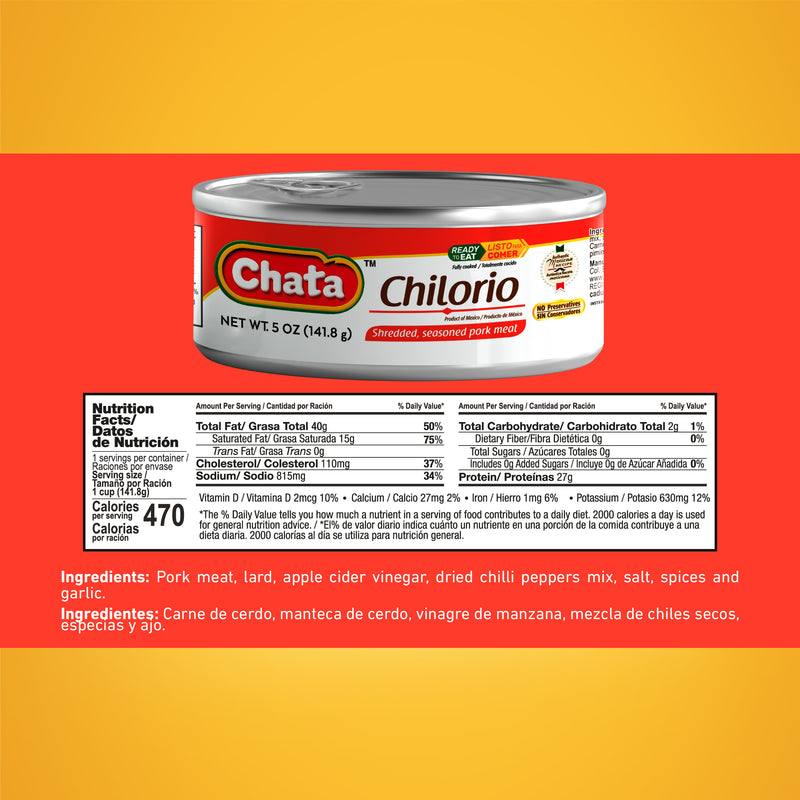Chata Chilorio Pork Can, 5 oz