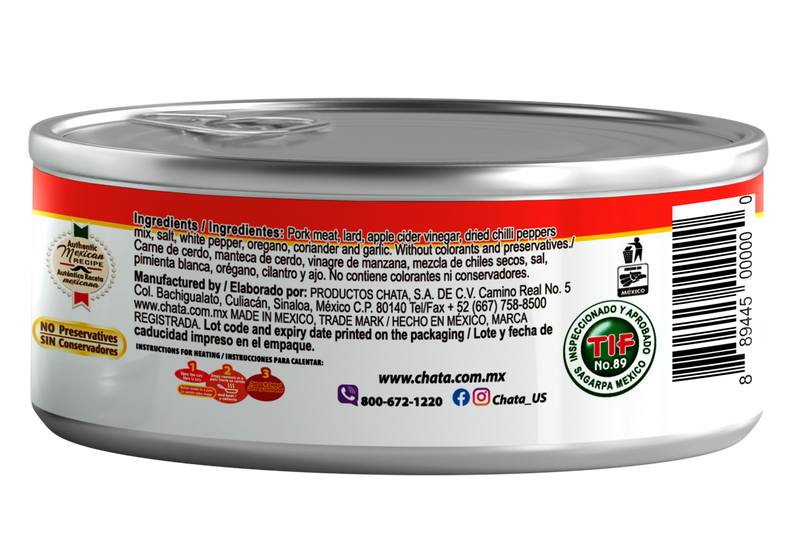 Chata Chilorio Pork Can, 5 oz