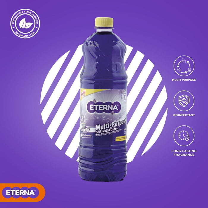 Eterna, Multipurpose Disinfectant, Fluid Liquid, 33.8 Oz, Lavender Scent