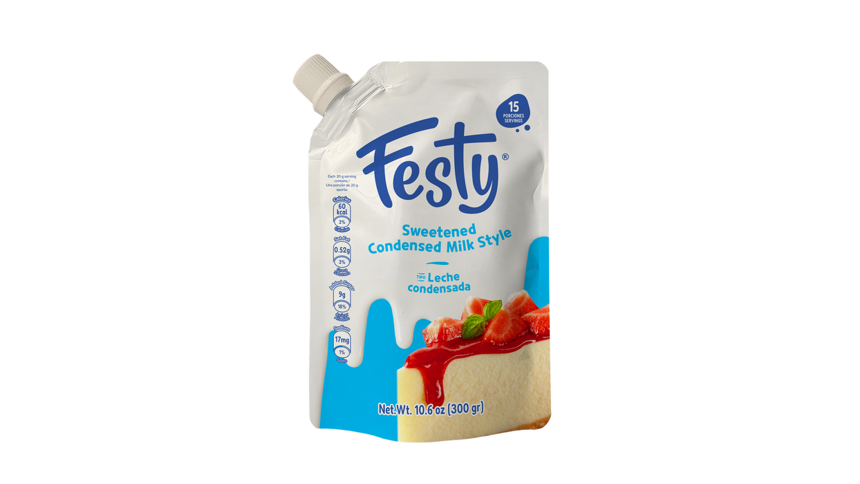 Festy, Sweetened Condensed Milk Pouch with Resealable Pour Spout, 10.58 oz