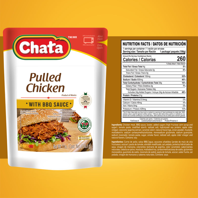 Chata Pulled Chicken Pouch, 7 oz