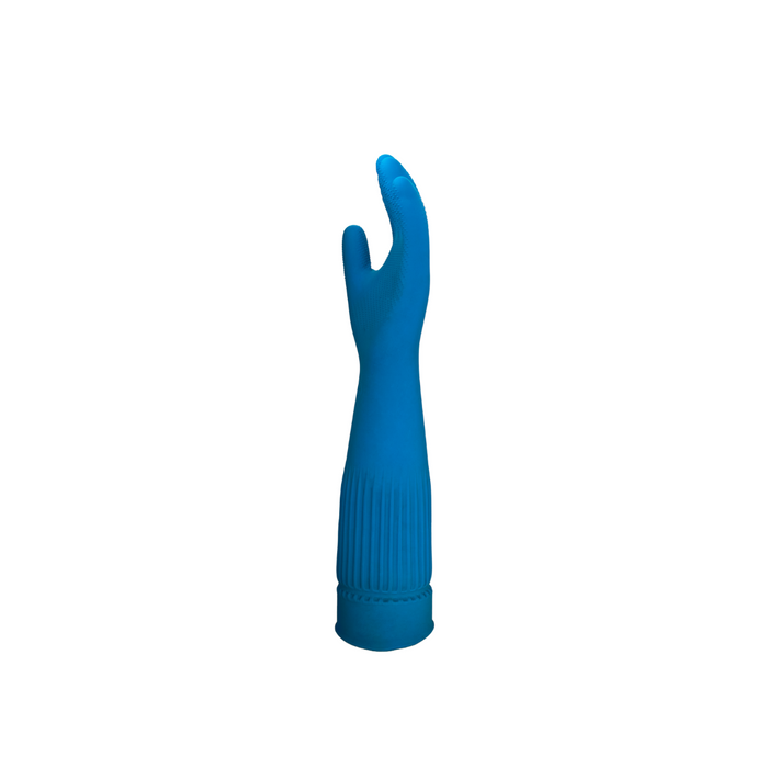 Eterna, Gloves Extra Long, 43 cm, Size M, 3.63 Oz, Blue Color.