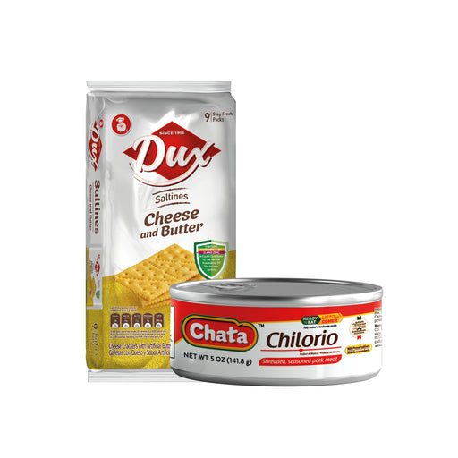 COMBO Dux Cheese and Butter, Crackers Bag, 7 Oz and Chata Chilorio Pork, Can, 5 Oz