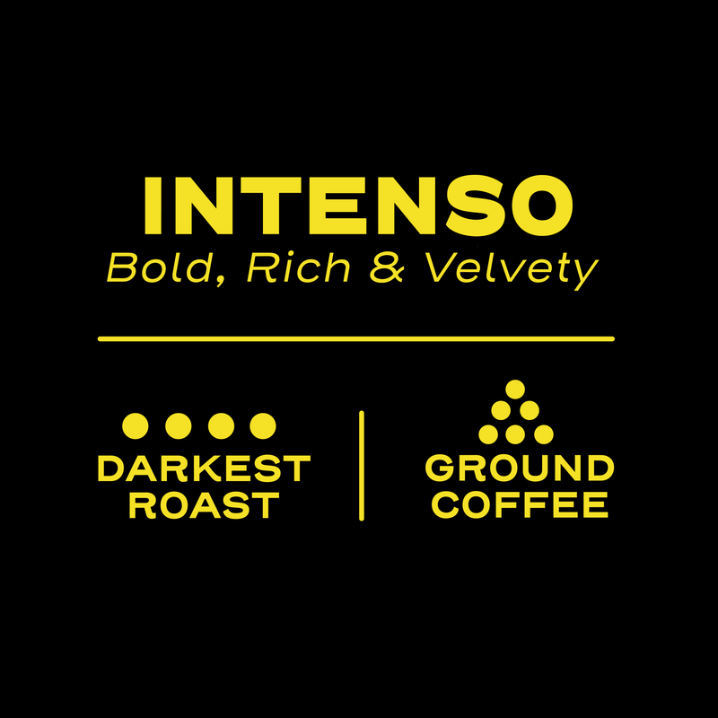 Sello Rojo Intenso Coffee, 100% Latin American Coffee, Darkest Roast Ground Coffee Bag, 10 oz