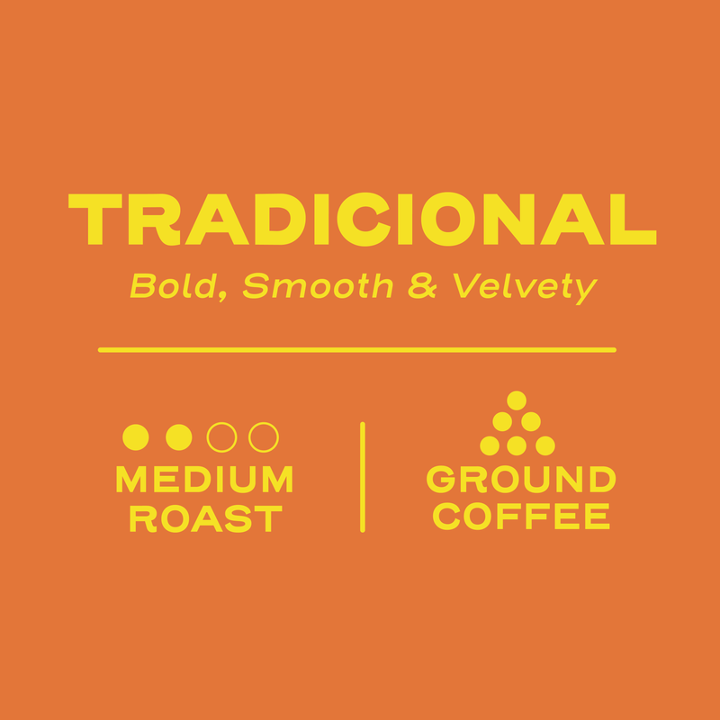 Sello Rojo Tradicional Coffee, 100% Latin American Coffee, Medium Roast Ground Coffee Bag, 10 oz