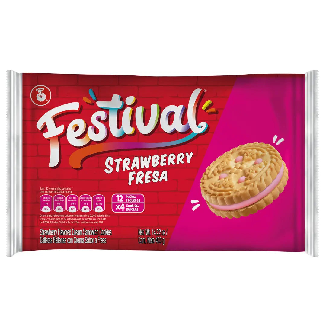 Festival Strawberry Creme, Cookie To Go, 14.1 Oz, 12 ct