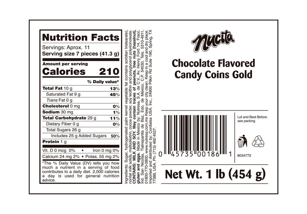 Nucita Chocolate Gold Coins Bag, 1 lb