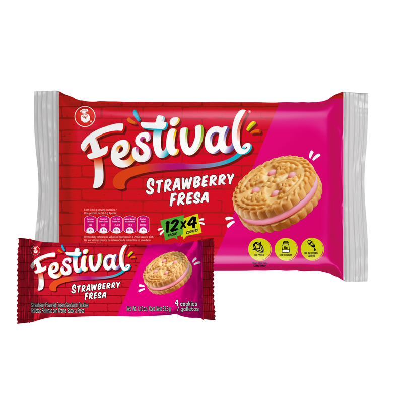 Festival Strawberry Cookies, 12 Snack Packs, 14.22 oz