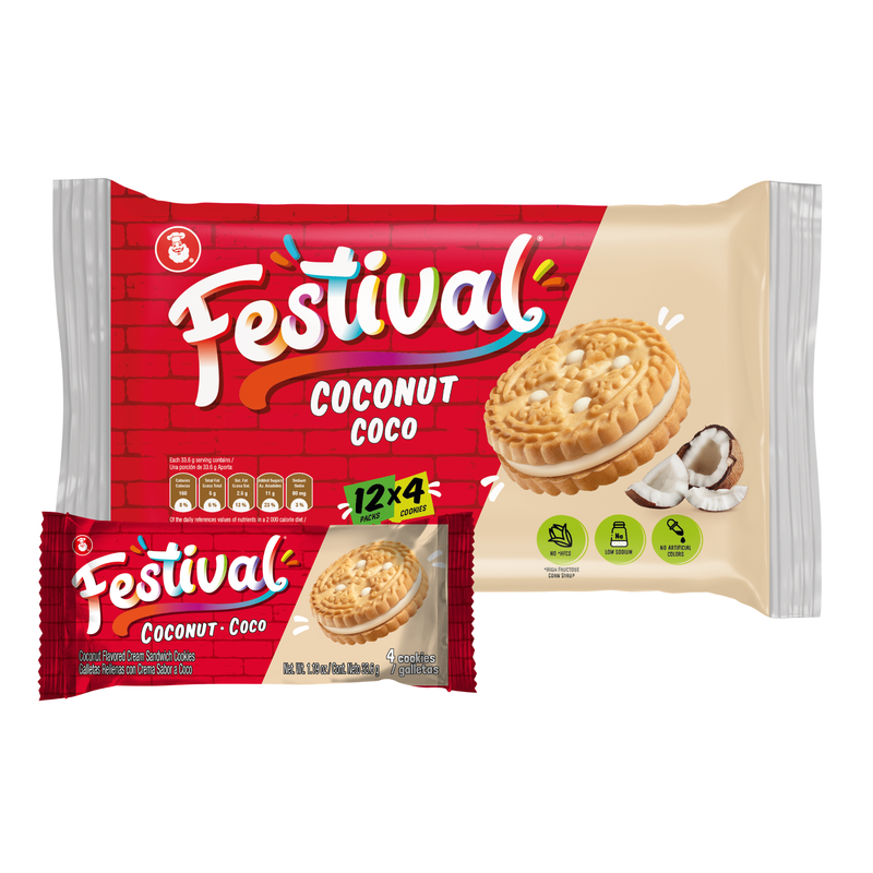 Festival Coconut Cookies, 12 Snack Packs, 14.22 oz