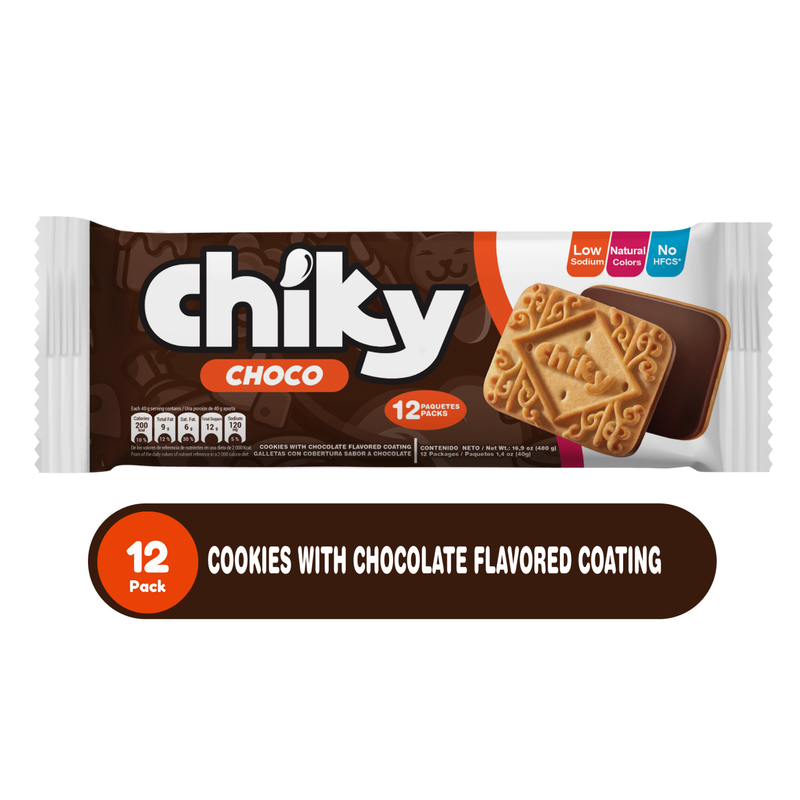 Chiky Chocolate Cookies, 12 Snack Packs, 16.9 oz