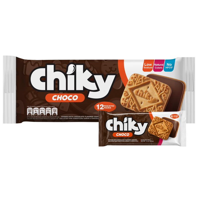 Chiky Galletas de Chocolate Bolsa 16.9 oz - 12 ct