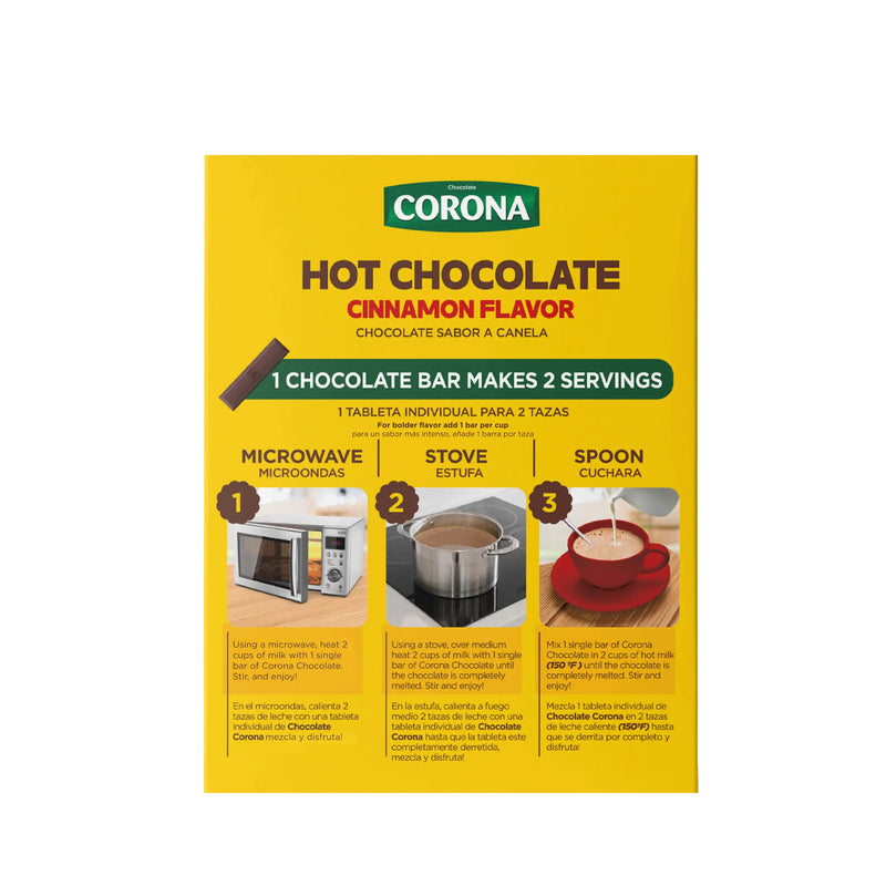 Corona Hot Chocolate Single Serve Bars, Cinnamon Flavor, 14 Tablets, 15.43 oz