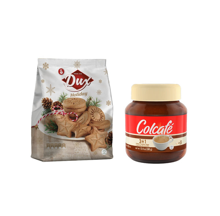Buy 1 Colcafé 3 in 1 and Dux Holiday Cookies bag, and Get 1 FREE.