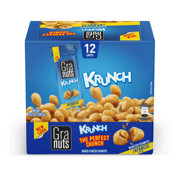 Granuts Krunch Roasted Classic, 1.59 Oz (12 Inner Packs), On-the-Go Snack.