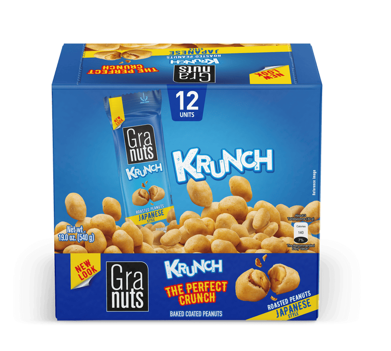 Granuts Krunch Roasted Classic, 1.59 Oz (12 Inner Packs), On-the-Go Snack.