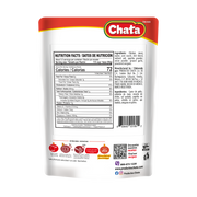 The back of the Chata Chicken Taco package, showing its nutrition facts panel.