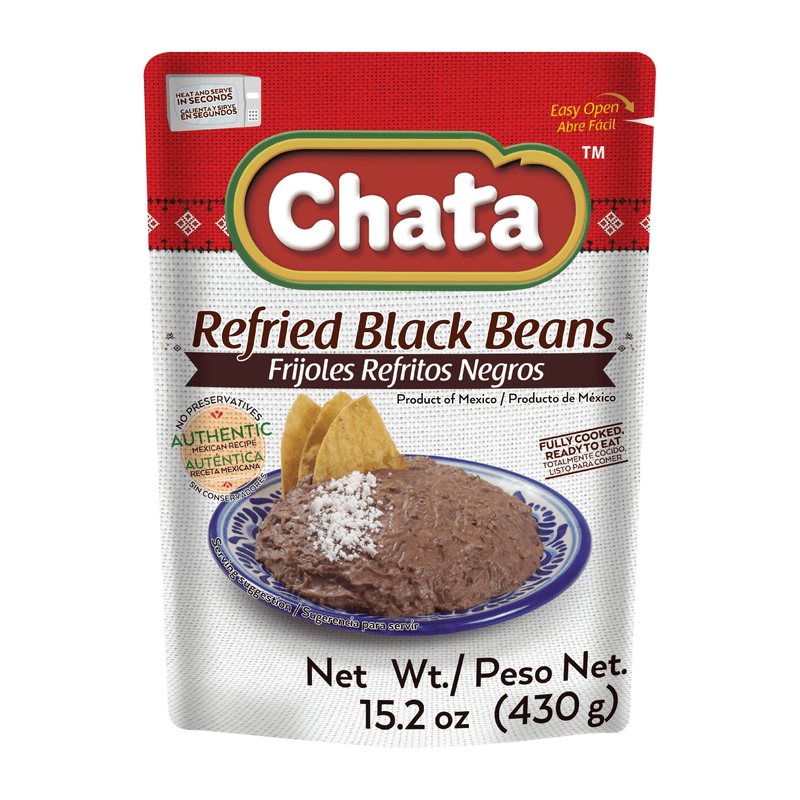 Chata Frijoles Negros Refritos Bolsa 15.2 Oz