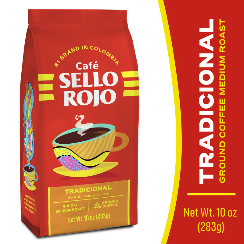 Sello Rojo Ground Coffee Tradicional Bag , 10 oz