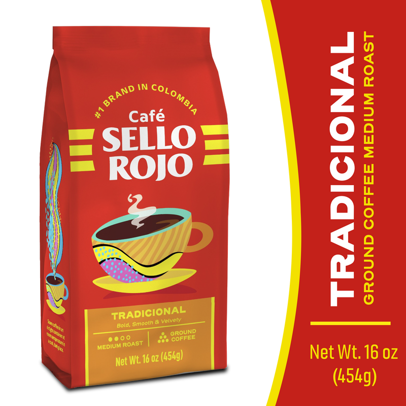 Sello Rojo Ground Coffee Tradicional Bag, 16 oz