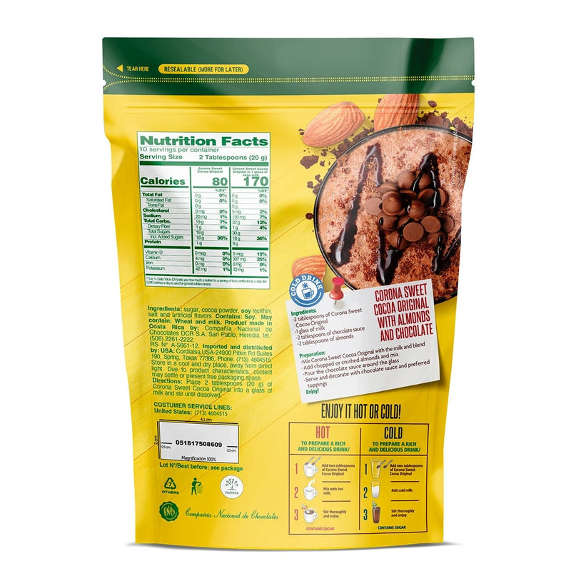 Corona Sweet Cocoa Original Doypack, 7.05 oz
