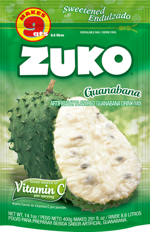 Zuko Guanabana, Drink Mix – 14.1 oz, No Sugar Needed.