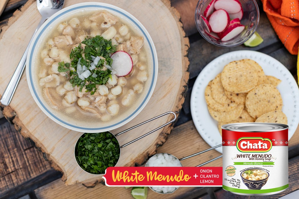 Chata White Menudo With Hominy Soup Can, 25 oz