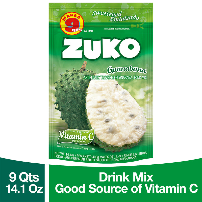 Zuko Guanabana, Drink Mix – 14.1 oz, No Sugar Needed.