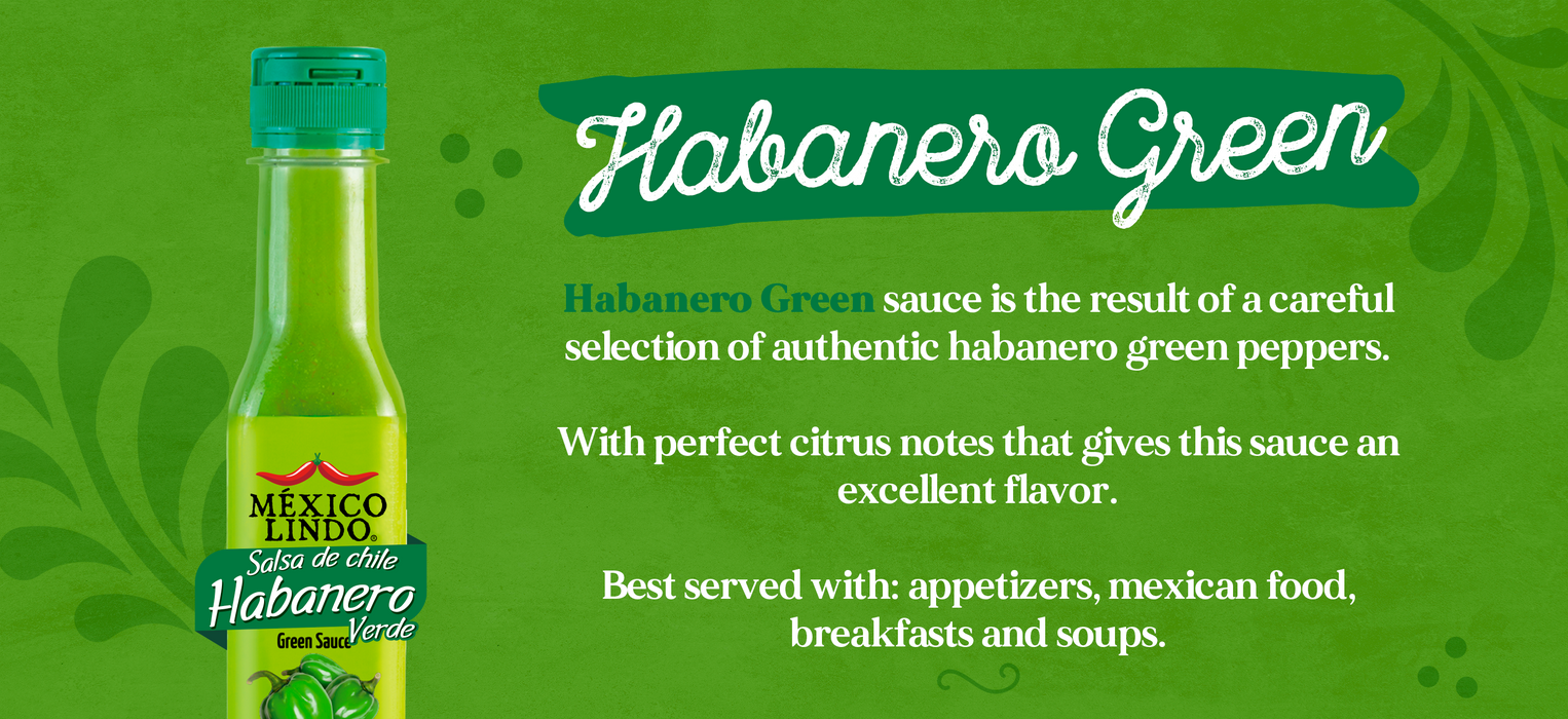 México Lindo Habanero Salsa Picante Verde 5 oz