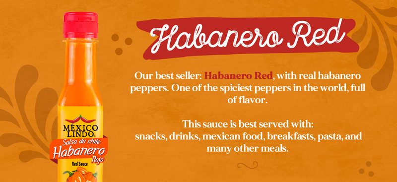 Mexico Lindo Habanero Red Hot Sauce, 5 oz