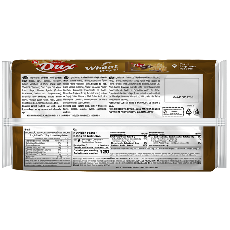 Bolsa de galletas de trigo Dux de 8.8 oz