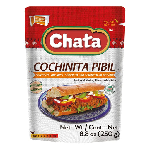 Chata, Cochinita Pibil, Pouch 8.8 Oz, high-quality ingredients, authentic Mexican food, no refrigeration required