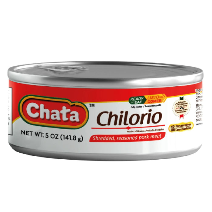 Chata, Chilorio Pork, Can 5 Oz, high-quality ingredients, authentic Mexican food.