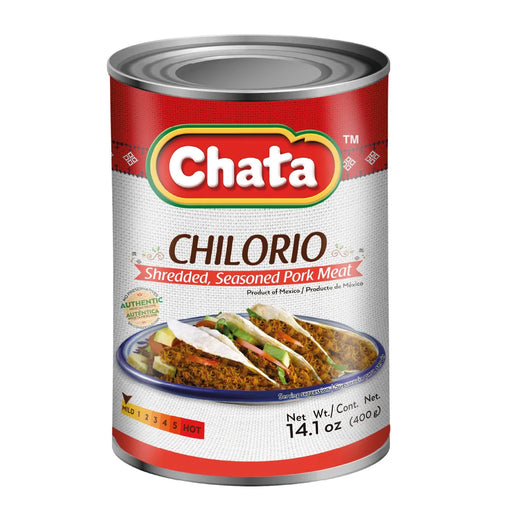 Chata, Chilorio Pork, Can 14.01 Oz, high-quality ingredients, authentic Mexican food.