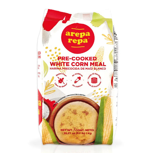 Arepa Repa, White Corn Meal, 35.27 Oz, pre-cooked, preparations easily and quickly, Latin product, Bag.