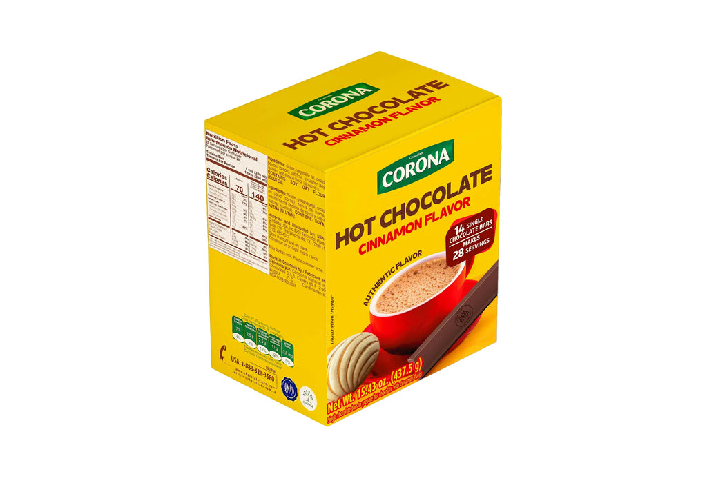 Corona Hot Chocolate Single Serve Bars, Cinnamon Flavor, 14 Tablets, 15.43 oz