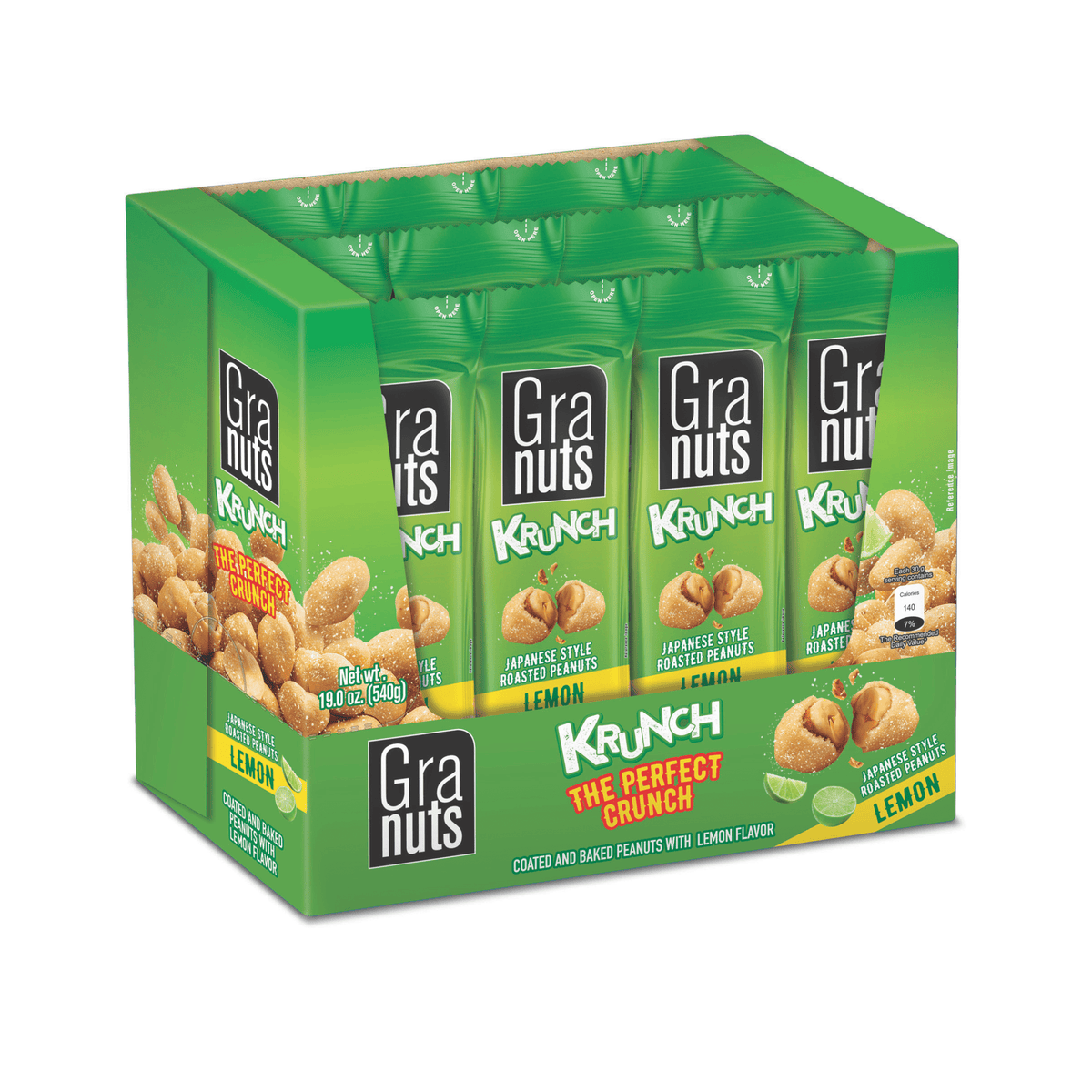 Granuts Krunch Roasted Lemon, 12 Count, 1.58 Oz — Cordialsa USA