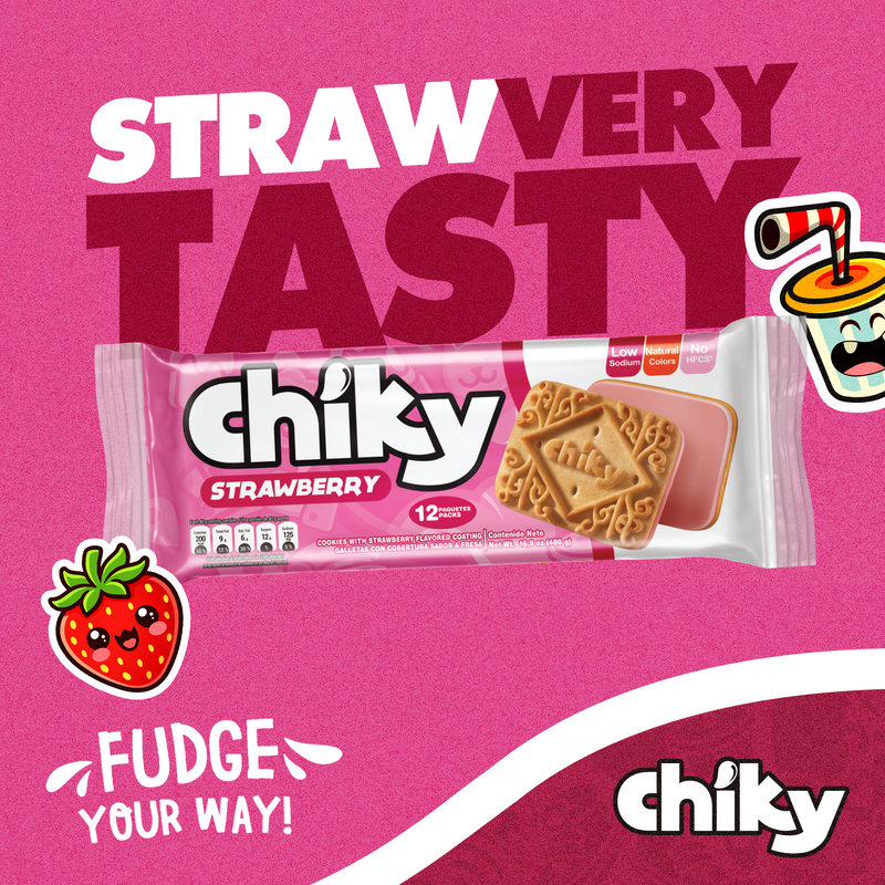 Chiky Strawberry Cookies, 12 Count, 16.9 oz