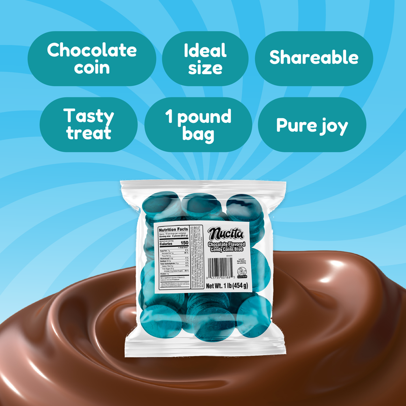 Nucita Chocolate Turquesa Monedas 1 Lb - 77 ct