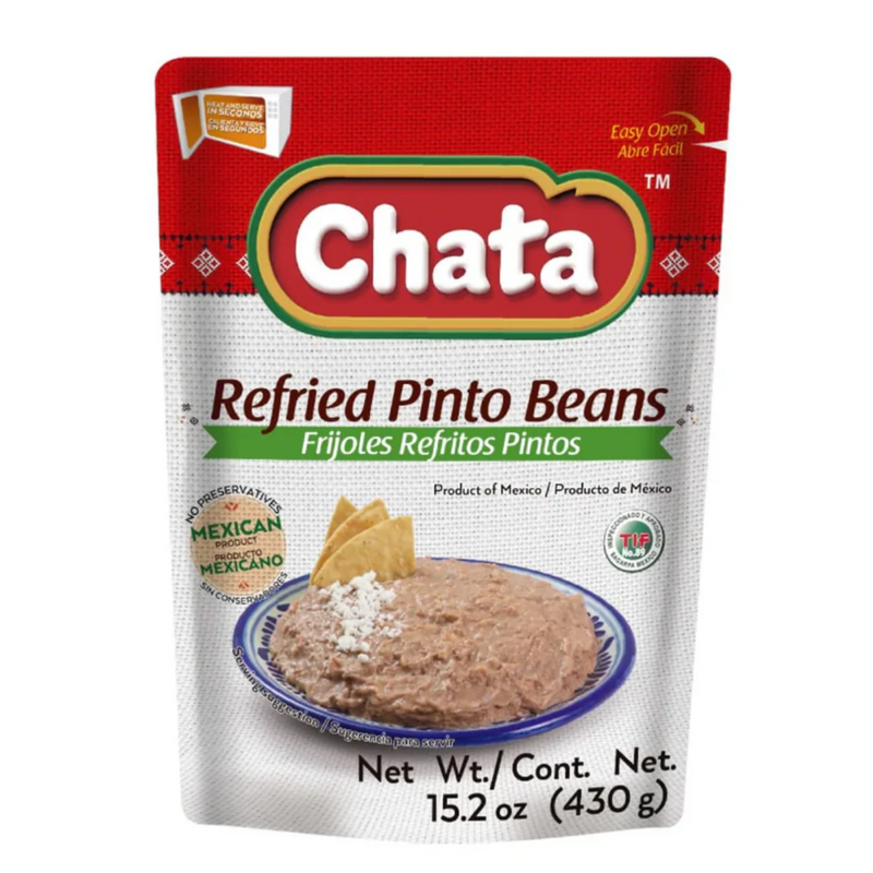 Chata Refried Pinto Beans Pouch, 15.2 oz