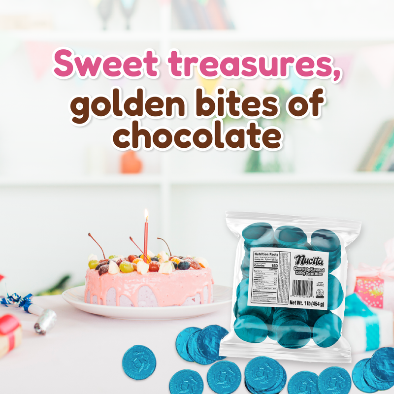 Nucita Chocolate Turquesa Monedas 1 Lb - 77 ct